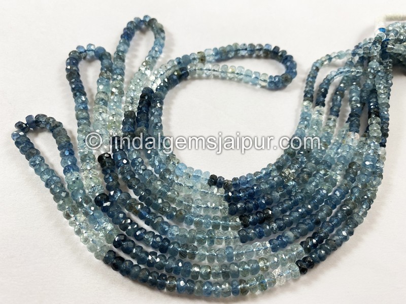 Santa Maria Aquamarine Shaded Faceted Roundelle Beads